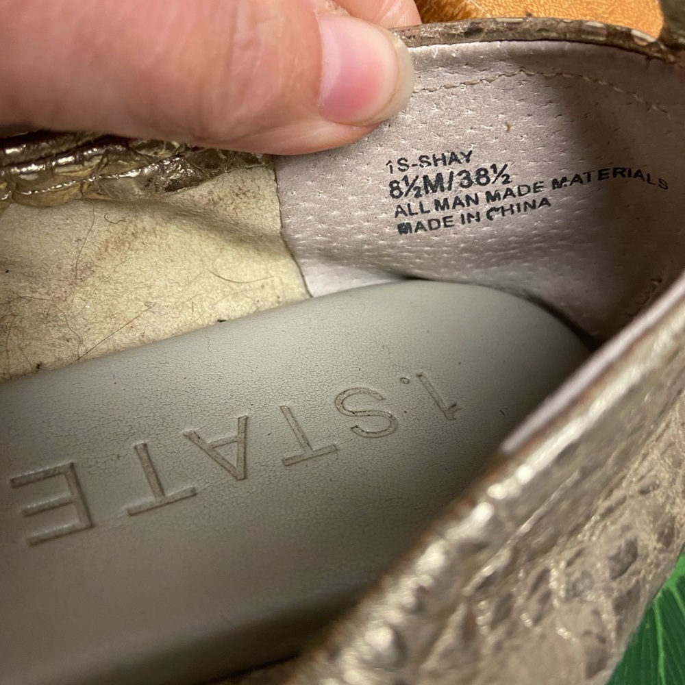 1. sTAte SHAY Gold Leather Snakeskin Ballet Flats - Picture 7 of 8